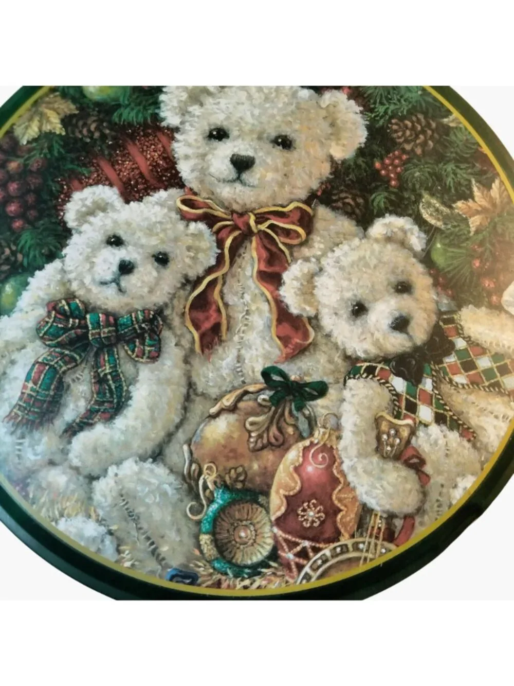 Christmas Teddy Bear Cookie Tin Bear Holiday Brother Sister Design Studio